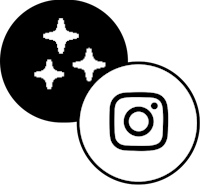 an instagram icon with stars around it